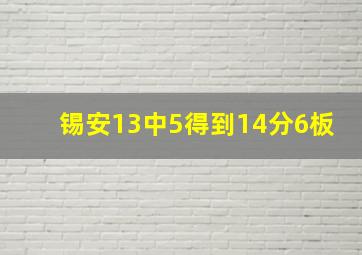 锡安13中5得到14分6板