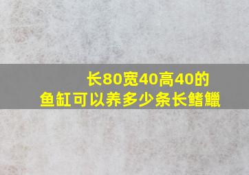 长80宽40高40的鱼缸可以养多少条长鳍鱲