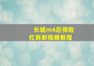 长城m4后保险杠拆卸视频教程