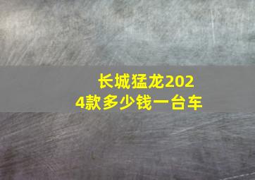 长城猛龙2024款多少钱一台车