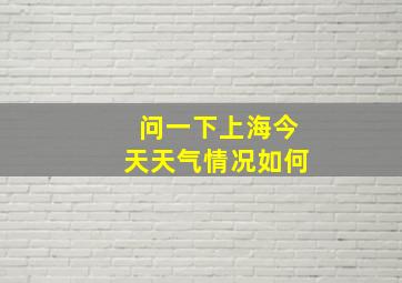 问一下上海今天天气情况如何