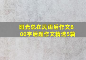 阳光总在风雨后作文800字话题作文精选5篇