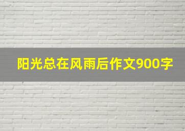 阳光总在风雨后作文900字