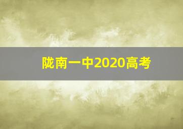 陇南一中2020高考