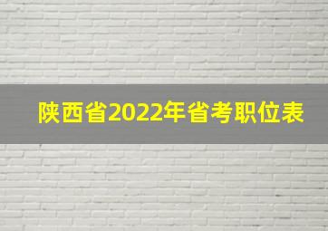 陕西省2022年省考职位表