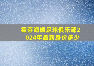 霍芬海姆足球俱乐部2024年最新身价多少