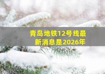 青岛地铁12号线最新消息是2026年