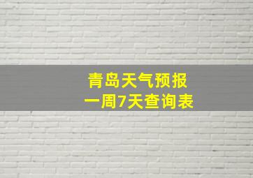 青岛天气预报一周7天查询表