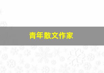 青年散文作家