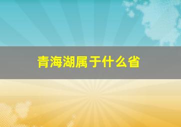 青海湖属于什么省