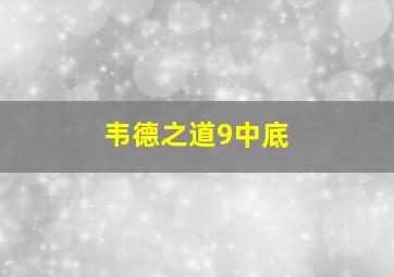 韦德之道9中底