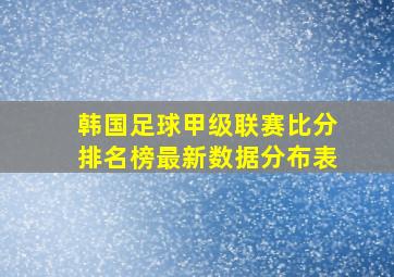 韩国足球甲级联赛比分排名榜最新数据分布表