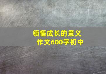 领悟成长的意义作文600字初中