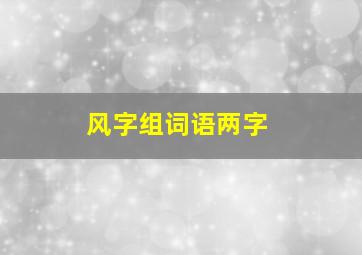 风字组词语两字