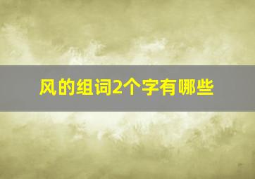 风的组词2个字有哪些