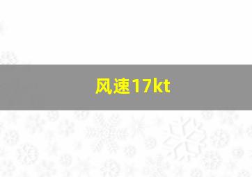 风速17kt