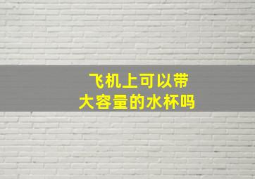 飞机上可以带大容量的水杯吗