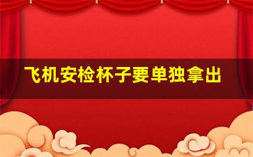 飞机安检杯子要单独拿出