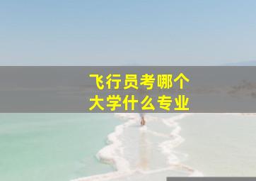 飞行员考哪个大学什么专业