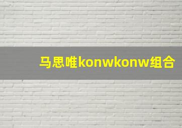 马思唯konwkonw组合