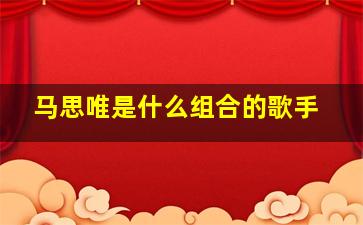 马思唯是什么组合的歌手