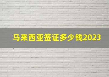 马来西亚签证多少钱2023