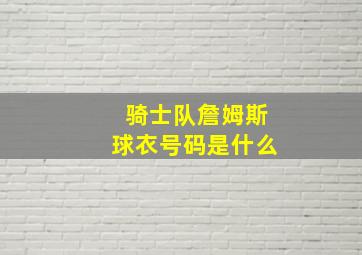 骑士队詹姆斯球衣号码是什么