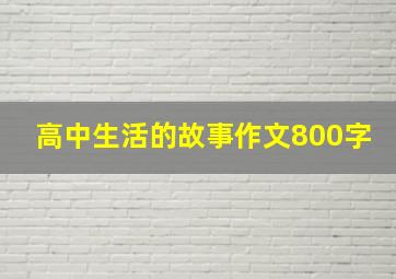 高中生活的故事作文800字