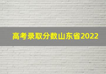 高考录取分数山东省2022