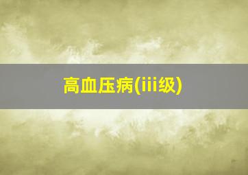 高血压病(iii级)