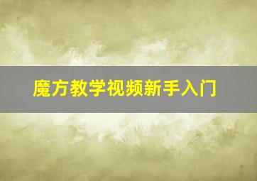 魔方教学视频新手入门