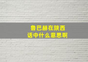 鲁巴赫在陕西话中什么意思啊