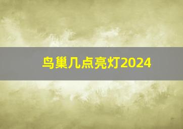 鸟巢几点亮灯2024