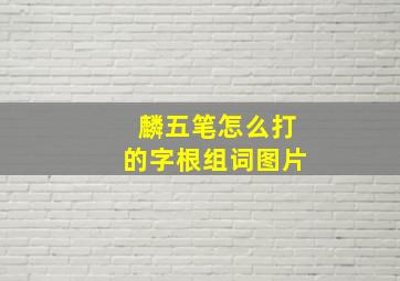 麟五笔怎么打的字根组词图片