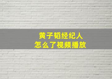 黄子韬经纪人怎么了视频播放