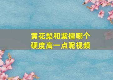 黄花梨和紫檀哪个硬度高一点呢视频