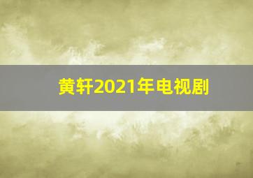 黄轩2021年电视剧