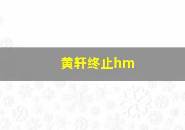 黄轩终止hm