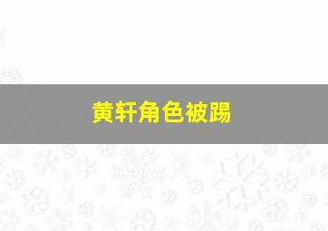 黄轩角色被踢