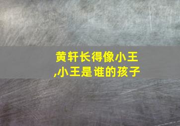 黄轩长得像小王,小王是谁的孩子