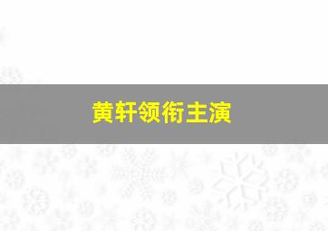 黄轩领衔主演