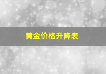 黄金价格升降表