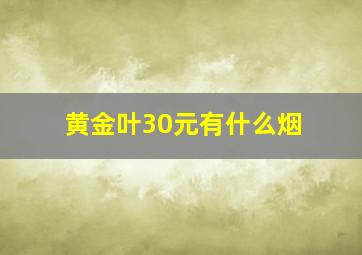 黄金叶30元有什么烟