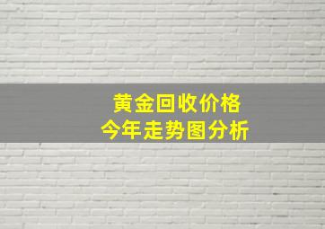 黄金回收价格今年走势图分析