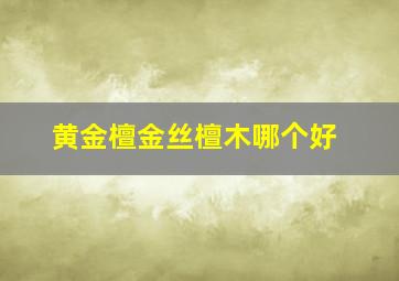 黄金檀金丝檀木哪个好