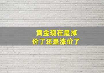 黄金现在是掉价了还是涨价了