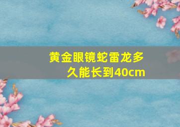 黄金眼镜蛇雷龙多久能长到40cm