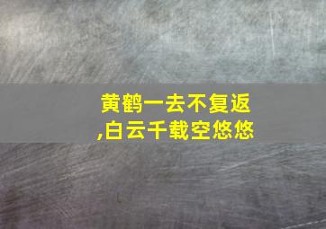 黄鹤一去不复返,白云千载空悠悠