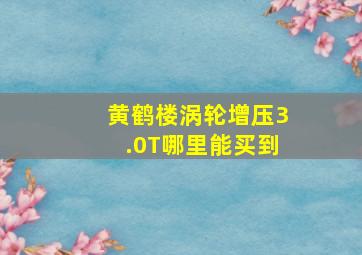 黄鹤楼涡轮增压3.0T哪里能买到