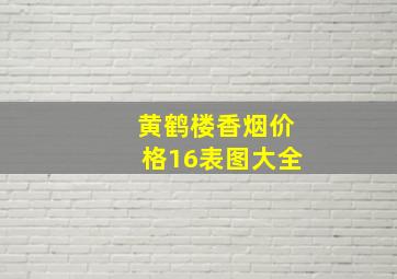 黄鹤楼香烟价格16表图大全